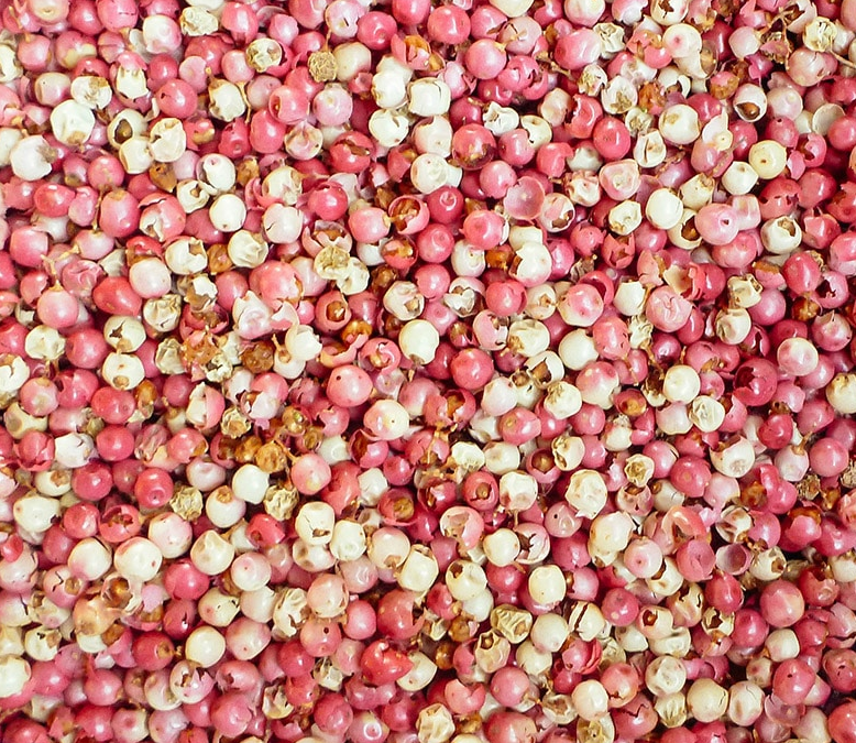 a lot of pink peppercorns